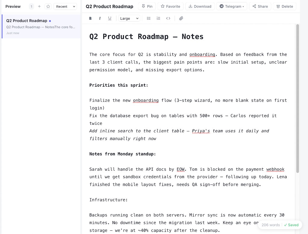 Notebook editor